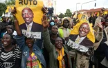 Des soutiens de William Ruto, vainqueur de l'élection présidentielle au Kenya, laissent éclater leur joie à Eldoret (Kenya) le 15 août 2022