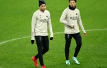 Les joueurs du PSG Kylian Mbappé et Warren Zaïre-Emery à l'entraînement à Dortmund, le 12 décembre 2023