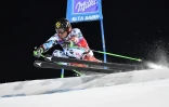 L'Autrichien Marcel Hirscher lors du slalom géant parallèle en nocturne à Alta Badia, le 19 décembre 2016