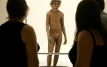 Représentation d'un homme de Néandertal, au musée national de la Préhistoire des Eyzies-de-Tayac, en juillet 2004