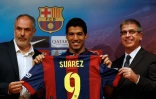 Andoni Zubizarreta lors de la présentation de Luis Suárez au Barça, le 19 août 2014 au Camp Nou