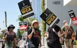 Manifestation de membres du syndicat américain d'acteurs SAG-AFTRA, le 11 juillet 2023 à Los Angeles, en Californie