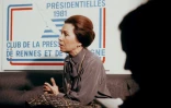 Marie-France Garaud, en décembre 1980. Elle est alors candidate à la présidentielle de 1981