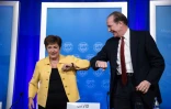 La directrice générale du FMI Kristalina Georgieva et le président de la Banque mondiale David Malpass, à Washington 4 mars 2020, lors d'une conférence de presse sur le Covid-19