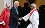 Joe Biden à la sortie de l'église le 23 mars 2024