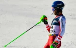 Le skieur autrichien Marco Schwarz lors de sa victoire dans le combiné des Mondiaux à Cortina d'Ampezzo, Italie, le 15 février 2021