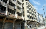 Des bâtiments endommagés dans le quartier chrétien de Hamidiyé à Homs, en Syrie, le 9 mai 2014
