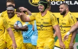 Le troisième ligne de La Rochelle Gregory Alldritt après avoir marqué un essai contre Sale au Stade Marcel Deflandre de La Rochelle, le 10 avril 2021.