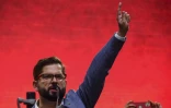 Gabriel Boric, vainqueur de la présidentielle au Chili, lors d'un meeting électoral à Santiago, le 16 décembre 2021