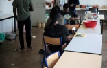 Des migrants installés à l'Université de Saint-Denis le 19 avril 2018