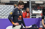 Le pilote néerlandais Max Verstappen (Red Bull), après avoir décroché la 3e place des qualifications du premier Grand Prix d'Arabie saoudite de Formule 1, le 4 décembre 2021 sur le circuit de Jeddah
