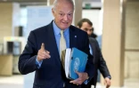 L'émissaire de l'ONU pour la Syrie, Staffan de Mistura se rend à de nouvelles discussions de paix avec des délégations de l'opposition syrienne, le 29 mars 2017 à Genève