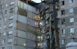L'immeuble touché par une explosion au gaz à Magnitogorsk, dans l'Oural, en Russie, photographié le 1er janvier 2019