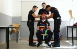 Des pompiers du service d'incendie et de secours (SDIS 77) lors d'un exercice dans la caserne de Ferrières-en-Brie, en Seine-et-Marne, le 10 juillet 2026