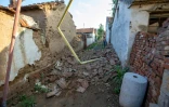 Des maisons endommagées après un séisme de magnitude 5,4, le 6 août 2023 dans la localité de Dezhou dans l'est de la Chine 