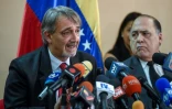 Le président de la Fédération internationale de la Croix-Rouge  Francesco Rocca, pendant une conférence de presse à Caracas, le 29 mars 2019 au Venezuela