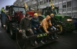 Des agriculteurs membres de la "Coordination Rurale" au deuxième jour d'une manifestation nationale contre l'accord UE-Mercosur, à Bordeaux, le 19 novembre 2024 en Gironde