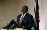 Le président sud-africain  Cyril Ramaphosa, lors de son allocution sur le confinement, le 26 mars 2020 à Johannesbourg