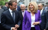 Emmanuel Macron et sa femme Brigitte Macron, le 9 mai 2018, à Aix-la-Chapelle