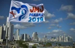 Le pape François arrive le 23 janvier 2019 au Panama, où l'attendent quelque 200.000 jeunes catholiques de 150 pays, pour la 34e édition des Journées mondiales de la jeunesse (JMJ) axées sur les crises migratoires qui déchirent la région