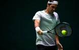Le Suisse Roger Federer à l'entraînement lors du Masters 1000 de Paris, le 30 octobre 2018