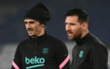 Antoine Griezmann et Leo Messi, le 10 mars 2021 avec Barcelone au Parc des Princes à Paris