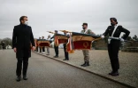 Le président français Emmanuel Macron pendant une cérémonie militaire à Brest, le 19 janvier 2021