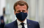 Le président français Emmanuel Macron lors d'une visite d'usine à Etaples, dans le nord de la France le 26 mai 2020