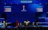 Le tableau du tirage au sort de la Coupe des Confédérations effectué à Kazan, le 26 novembre 2016