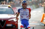 Thibaut Pinot lors de sa victoire au Tour de Lombardie, le 13 octobre 2018 à Côme