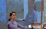 Aung San Suu Kyi, chef de facto du gouvernement birman, le 19 mars 2019 Ă Myawaddy (Birmanie)
