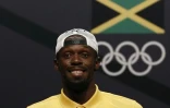 La star jamaïcaine du sprint Usain Bolt en conférence de presse aux JO de Rio, le 8 août 2016  