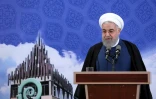 Le président iranien Hassan Rohani prononce un discours à l'occasion de l'ouverture d'une usine à Téhéran, le 5 novembre 2019