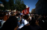Manifestation à Rome après la violente évacuation de réfugiés à Rome, le 26 août 2017
