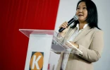 Keiko Fujimori avant la proclamation des résultats de l'élection présidentielle, lors d'une conférence de presse à Lima, le 19 juillet 2021
