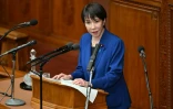La Première ministre japonaise Sanae Takaichi fait un discours à la Chambre des représentants à Tokyo, le 24 octobre 2025