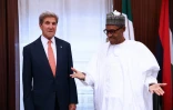 Le secrétaire d'Etat John Kerry et le président du Nigeria Muhammadu Buhari à Abuja, le 23 août 2016