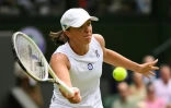 La Polonaise Iga Swiatek contre l'Ukrainienne Elina Svitolina en quarts de finale de Wimbledon le 11 juillet 2023 à Londres