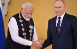 Le Premier ministre indien Narendra Modi (gauche) et le président russe Vladimir Poutine le 9 juillet 2024 au Kremlin, à Moscou