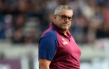 L'entraîneur de l'Union Bordeaux-Bègles Christophe Urios lors d'un match de Top 14 contre Lyon au Stade Chaban-Delmas de Bordeaux, le 15 février 2020