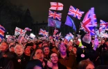 Des partisans du Brexit sur Parliament Square à Londres le 31 janvier 2020, jour du départ du Royaume Uni de l'Union européenne
