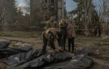 Après une frappe de missile balistique russe meurtrière à Izioum, nord-est de l'Ukraine, le 4 février 2025
