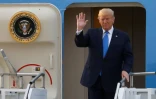 Le président américain Donald Trump à son arrivée en Corée du Sud, à la base aérienne d'Osan le 29 juin 2019