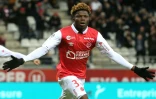 L'attaquant de Reims, El Bilal Touré, buteur décisif lors de la réception de Brest, le 7 mars 2020