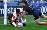 Le Japonais Jone Naikabula inscrit un essai contre l'Argentine le 8 octobre à Nantes