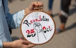 Manifestation pour le 1er anniversaire des révoltes anti-gouvernementales, à Bassora, le 25 octobre 2020