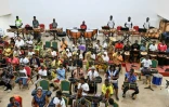 Des membres de la philarmonie d'Odienné, en Côte d'Ivoire, le 21 mai 2024