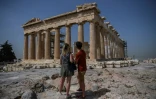 L'Acropole à Athènes, le 18 mai 2020, jour de sa réouverture après deux mois de fermeture en raison de l'épidémie de Covid-19