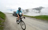 Le Britannique Chris Froome lors d'un entraînement au Col du Portet (Hautes-Pyrénées), le 15 juin 2018