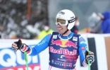 Le Français Johan Clarey, 5e de la prestigieuse descente de Kitzbühel, le 23 janvier 2022 